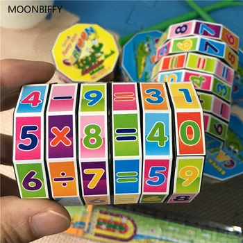 1PC de la Educación infantil Aprendizaje de las Matemáticas Juguetes didácticos Cube Puzzle para Niños Matemáticas Hechizo Respuesta Juguetes de Bebé