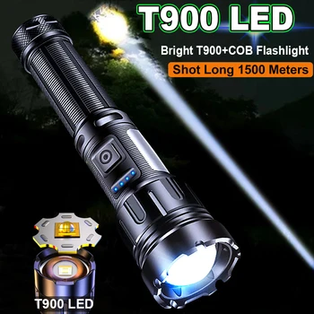 300w Potente Linterna LED de 1500 Metros, la Antorcha de la Luz Dura Táctica Linternas 21700 la Batería Regulable Impermeable Largo de Disparo de la Lámpara