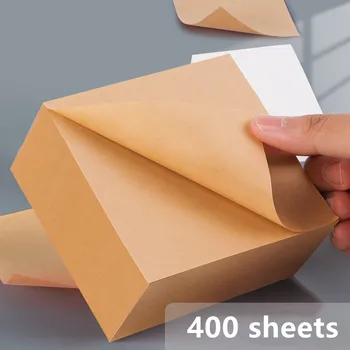 400 hojas Cuadradas de papel de kraft de las notas Adhesivas de los Niños de la etiqueta del índice de pegatinas de papel de carta de la oficina de adhesivos con mensajes de Aviso de papel N-el tiempo