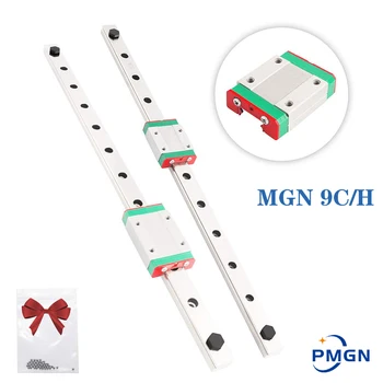 GNM 9mm Guía Lineal MGN9 L= 100 200 300 350 400 450 500 600 mm Lineal Rail Way + MGN9C o MGN9H Lineal SS Bloque Impresora 3d CNC