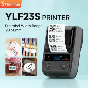 Innifun YLF23P YLF23S Portátil de la Joyería de la Etiqueta de la Impresora Inalámbrico Bluetooth Maker Con Auto-adhesivo rollo de Etiquetas para los Negocios