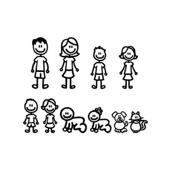 Muy interesante la Familia que Cubre El Cuerpo de la Moda de Estilo de etiqueta Engomada del Coche de dibujos animados de la Creatividad de la Personalidad de los adhesivos de Vinilo,20cm*20cm