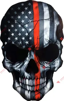 Personalitycar Pegatina Diablo Fantasma Monstruo Zombie Bandera Americana Militar Soldado De Metal Pesado Calcomanía Portátil Casco De La Motocicleta