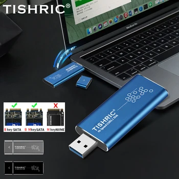 TISHRIC HDD Caso de M. 2 NGFF A USB3.0 USB Unidad de Disco Duro SSD de Cerramiento Sin Cable para 2230 o 2242 NGFF(M. 2) SATA SSD Caso