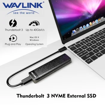 Wavlink Intel Certificación Thunderbolt™ 3 NVME Externo SSD Carcasa USB Tipo-C a 40 gbps Cuadro de Disco Duro Adaptador Para Windows y Mac OS